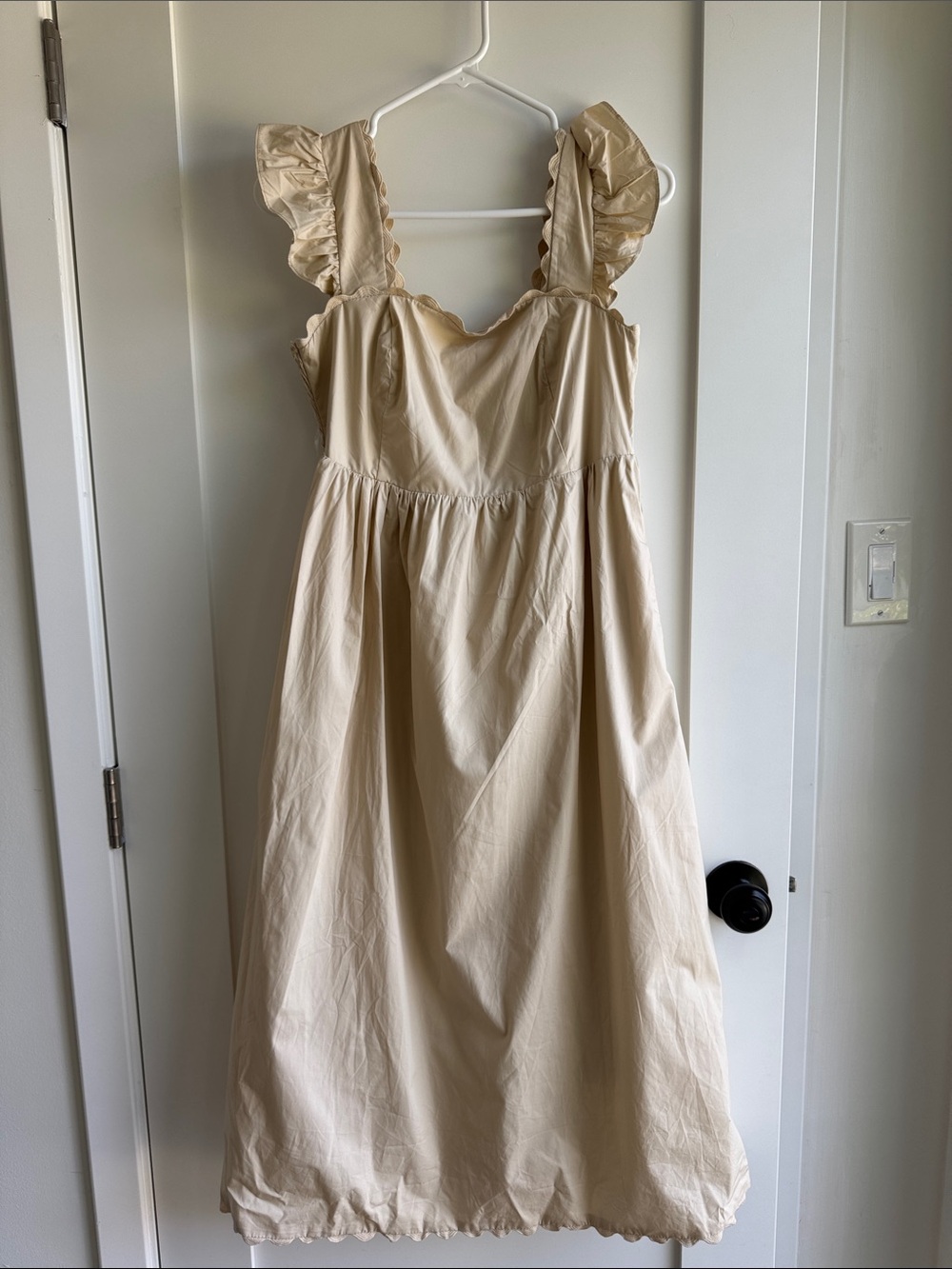 Listicle Cream Ruffle Strap Sundress for Girls